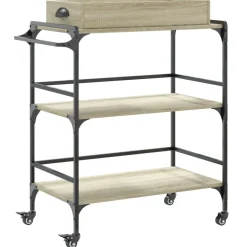 vidaXL Chariot de cuisine chêne sonoma 81,5x41x92,5 cm bois ingénierie