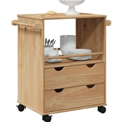 Chariots & Îlots-vidaXL Chariot de cuisine OTTA 59x45x80 cm bois massif de pin