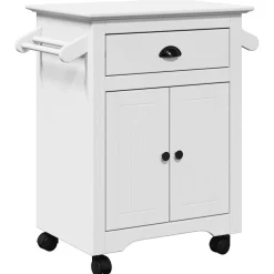 Chariots & Îlots-vidaXL Chariot de cuisine BODO 72x45x80 cm Blanc