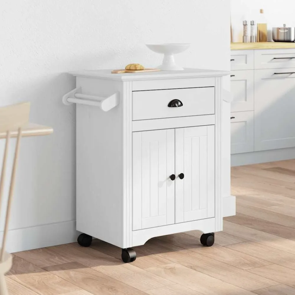 Chariots & Îlots-vidaXL Chariot de cuisine BODO 72x45x80 cm Blanc