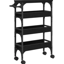 Chariots & Îlots-vidaXL Chariot de cuisine Chêne noir 53 x 20 x 76 cm Bois d'ingénierie Ch&ecirc;ne noir