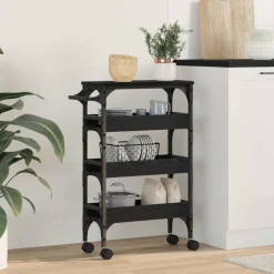 Chariots & Îlots-vidaXL Chariot de cuisine Chêne noir 53 x 20 x 76 cm Bois d'ingénierie Ch&ecirc;ne noir