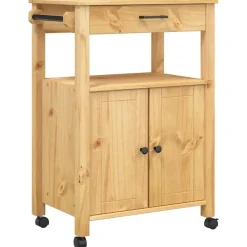 vidaXL Chariot de cuisine MONZA 60x40x88,5 cm bois massif de pin