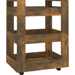 vidaXL Chariot de cuisine Chêne fumé 60x45x80 cm Bois d'ingénierie