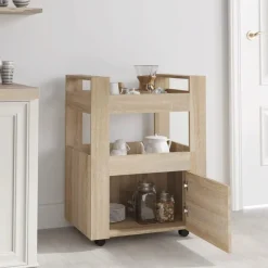 vidaXL Chariot de cuisine Chêne sonoma 60x45x80 cm Bois d'ingénierie