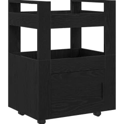 Chariots & Îlots-vidaXL Chariot de cuisine Chêne noir 60 x 45 x 80 cm Bois d'ingénierie Ch&ecirc;ne noir