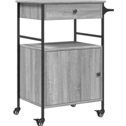 vidaXL Chariot de cuisine 56x43x89,5 cm bois d'ingénierie