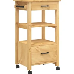 vidaXL Chariot de cuisine MONZA 48x40x88,5 cm bois massif de pin
