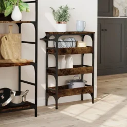 Chariots & Îlots-vidaXL Chariot de cuisine chêne fumé 53x20x76 cm bois d'ingénierie Ch&ecirc;ne fumé