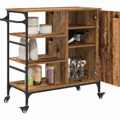 Chariots & Îlots-vidaXL Chariot de cuisine 87.5 x 39 x 84.5 cm Bois ancien