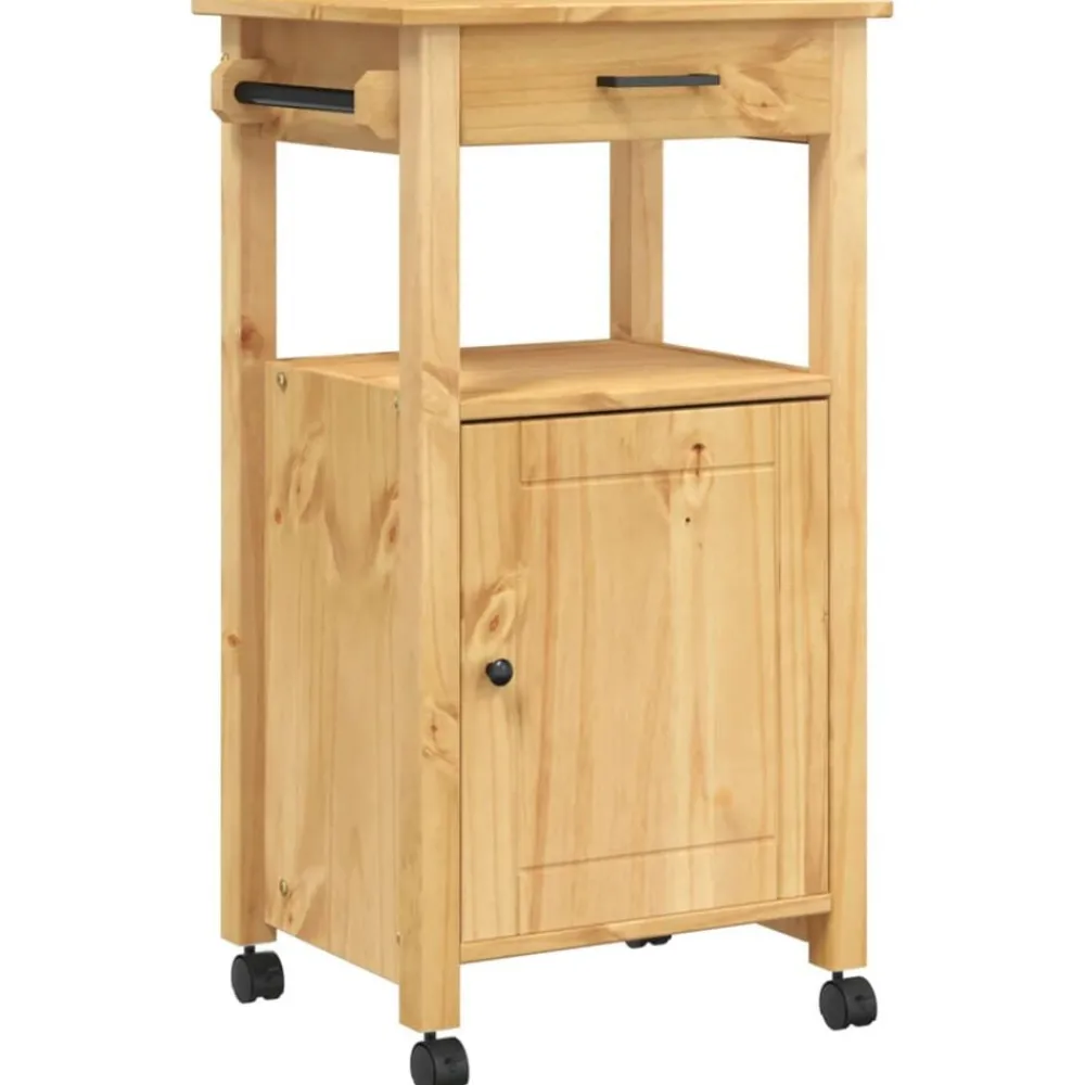 Chariots & Îlots-vidaXL Chariot de cuisine MONZA 48x40x88,5 cm bois massif de pin Marron