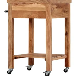vidaXL Chariot de cuisine 58x58x89 cm Bois d'acacia massif