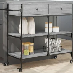 vidaXL Chariot de cuisine 105x42x95 cm bois d'ingénierie