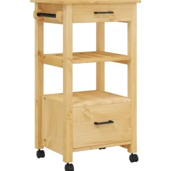 vidaXL Chariot de cuisine MONZA 48x40x88,5 cm bois massif de pin