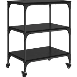Chariots & Îlots-vidaXL Chariot de cuisine Chêne noir 60 x 41 x 76 cm Bois d'ingénierie Ch&ecirc;ne noir