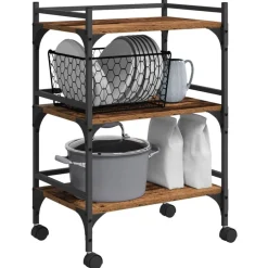 vidaXL Chariot de cuisine 50 x 35 x 75,5 cm