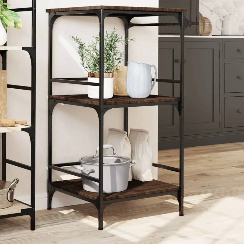 Chariots & Îlots-vidaXL Chariot de cuisine chêne marron 60,5x50x105cm bois d'ingénierie Chêne marron