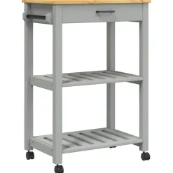 Chariots & Îlots-vidaXL Chariot de cuisine MONZA 60x40x88,5 cm bois massif de pin Gris