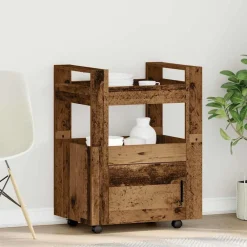 Chariots & Îlots-vidaXL Chariot de cuisine 60 x 45 x 80 cm Bois ancien