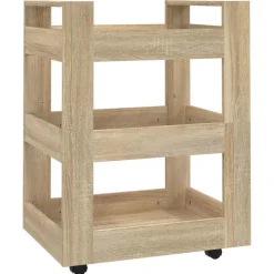 Chariots & Îlots-vidaXL Chariot de cuisine Chêne sonoma 60x45x80 cm Bois d'ingénierie Ch&ecirc;ne sonoma