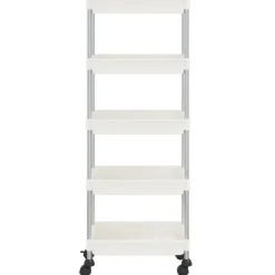 Chariots & Îlots-vidaXL Chariot de cuisine 5 niveaux 42x29x128 cm Fer et ABS Blanc