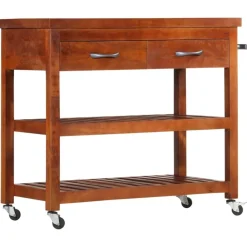 vidaXL Chariot de cuisine 100x48x89 cm Bois d'acacia massif