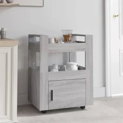 Chariots & Îlots-vidaXL Chariot de cuisine 60x45x80 cm Bois d'ingénierie Sonoma gris