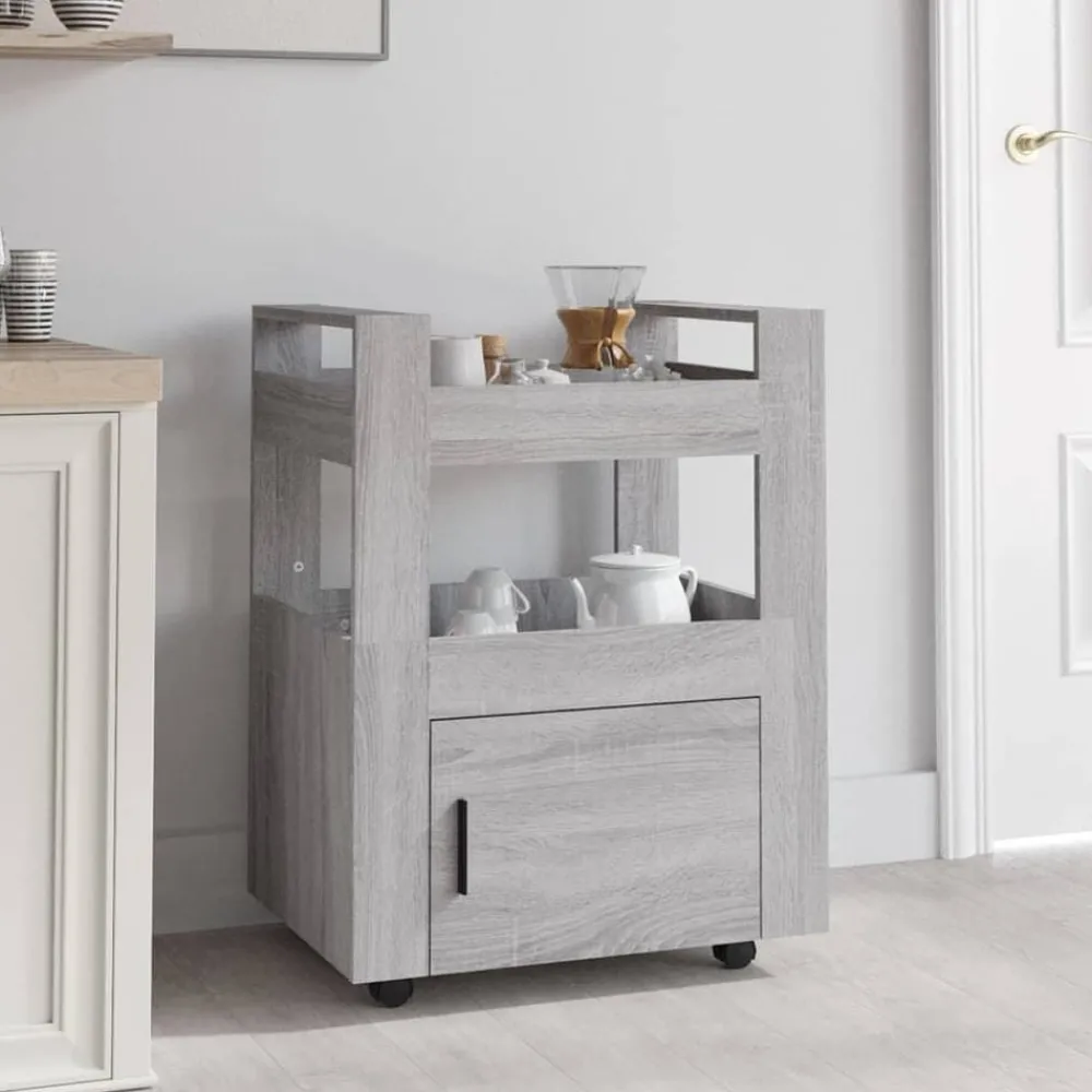 Chariots & Îlots-vidaXL Chariot de cuisine 60x45x80 cm Bois d'ingénierie Sonoma gris