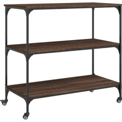 Chariots & Îlots-vidaXL Chariot de cuisine chêne marron 102x50x95 cm bois d'ingénierie Ch&ecirc;ne marron