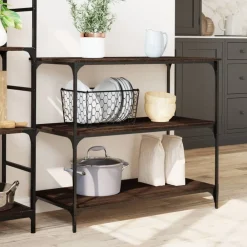 Chariots & Îlots-vidaXL Chariot de cuisine chêne marron 102x50x95 cm bois d'ingénierie Chêne marron