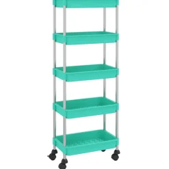 vidaXL Chariot de cuisine 5 niveaux 42x29x128 cm Fer et ABS