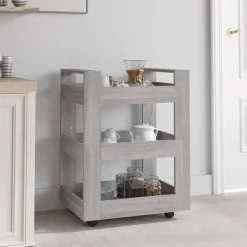 Chariots & Îlots-vidaXL Chariot de cuisine 60x45x80 cm Bois d'ingénierie Sonoma gris