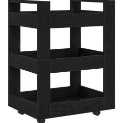 Chariots & Îlots-vidaXL Chariot de cuisine Chêne noir 60 x 45 x 80 cm Bois d'ingénierie Ch&ecirc;ne noir