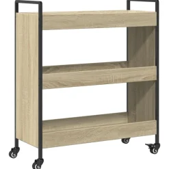 Chariots & Îlots-vidaXL Chariot de cuisine chêne sonoma 70x30x82 cm bois d'ingénierie Ch&ecirc;ne sonoma