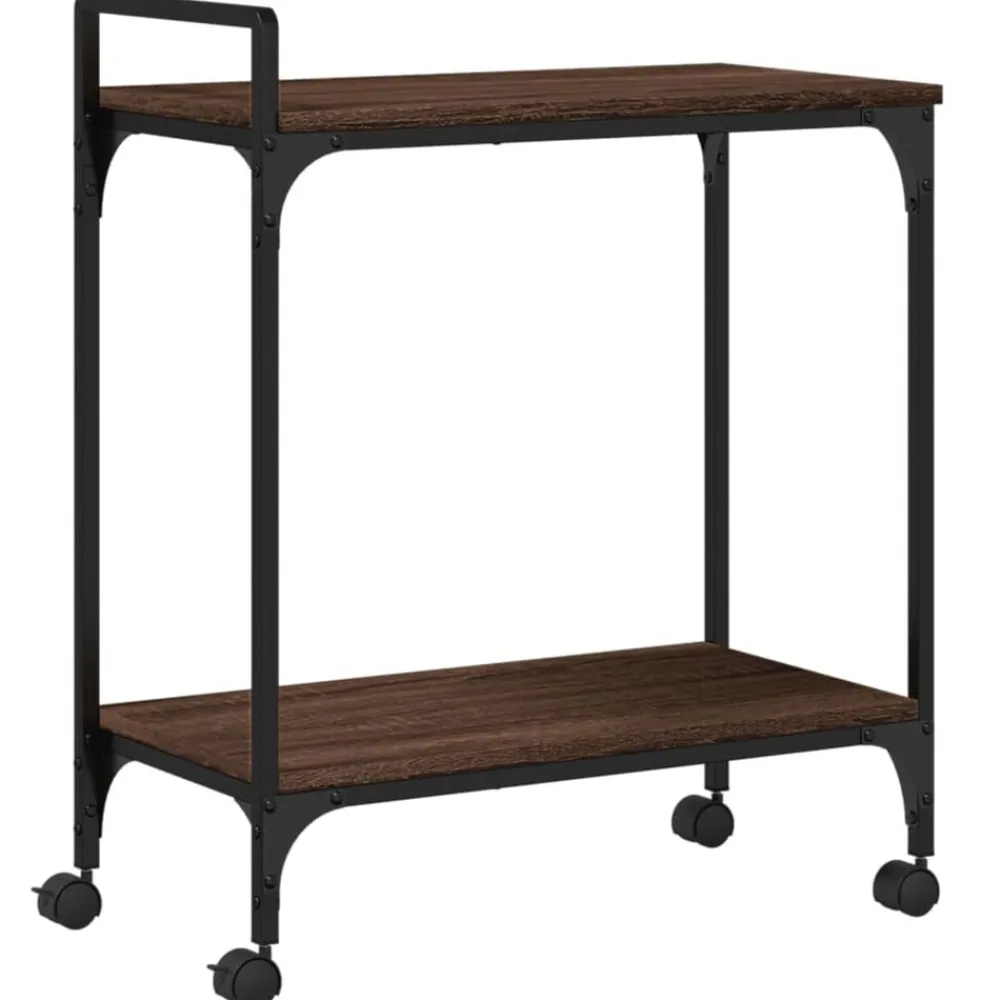 vidaXL Chariot de cuisine chêne marron 60,5x31x72,5 cm bois ingénierie