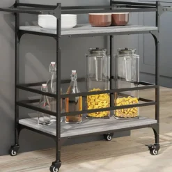 vidaXL Chariot de cuisine 82x40x78,5 cm bois d'ingénierie