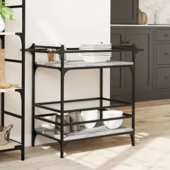 vidaXL Chariot de cuisine 82x40x78,5 cm bois d'ingénierie