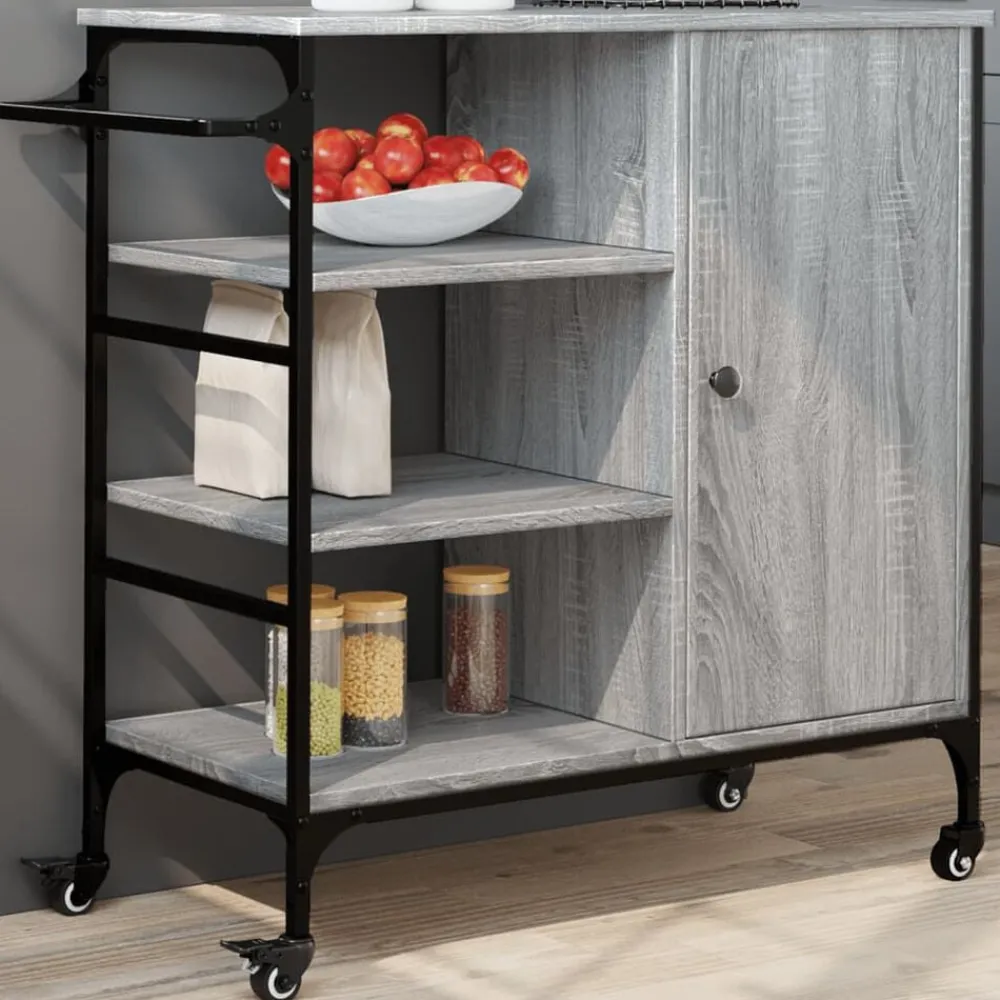 vidaXL Chariot de cuisine 87,5x38,5x84,5cm bois ingénierie