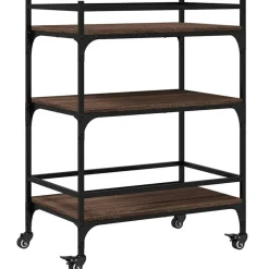 Chariots & Îlots-vidaXL Chariot de cuisine chêne marron 65x40x86,5 cm bois d'ingénierie Ch&ecirc;ne marron