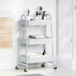 vidaXL Chariot de rangement à 3 niveaux 42x41,5x77 cm acier