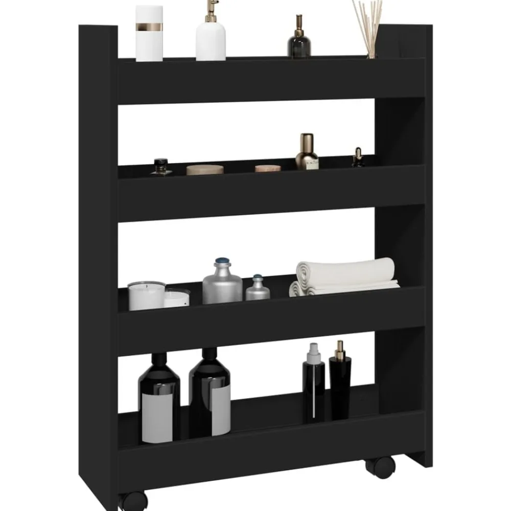 vidaXL Chariot de rangement étroit 4 niveaux bois d'ingénierie