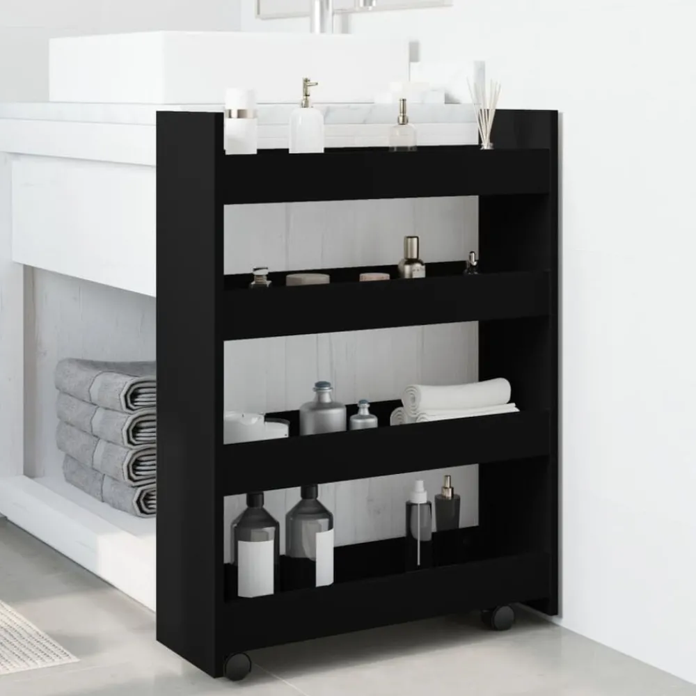 vidaXL Chariot de rangement étroit 4 niveaux bois d'ingénierie