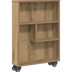 Étagères-vidaXL Chariot de rangement étroit chêne artisanal bois d'ingénierie artisian oak