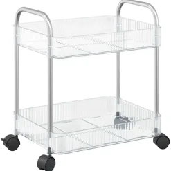 vidaXL Chariot de rangement à 2 niveaux transparent acrylique