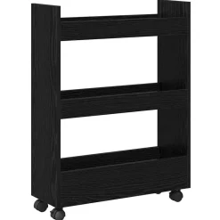 Chariots & Îlots-vidaXL Chariot de Rangement Étroit Chêne noir 60 x 22 x 80 cm Ch&ecirc;ne noir