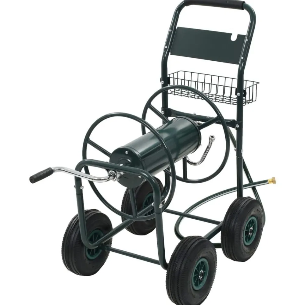 Accessoires De Quincaillerie-vidaXL Chariot dévidoir avec connecteur de tuyau 1/2" 75 m Acier