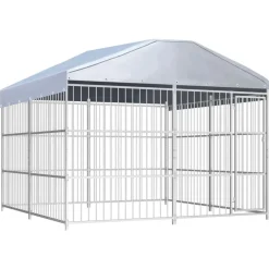 vidaXL Chenil d'extérieur avec toit pour chiens 300 x 300 x 200 cm