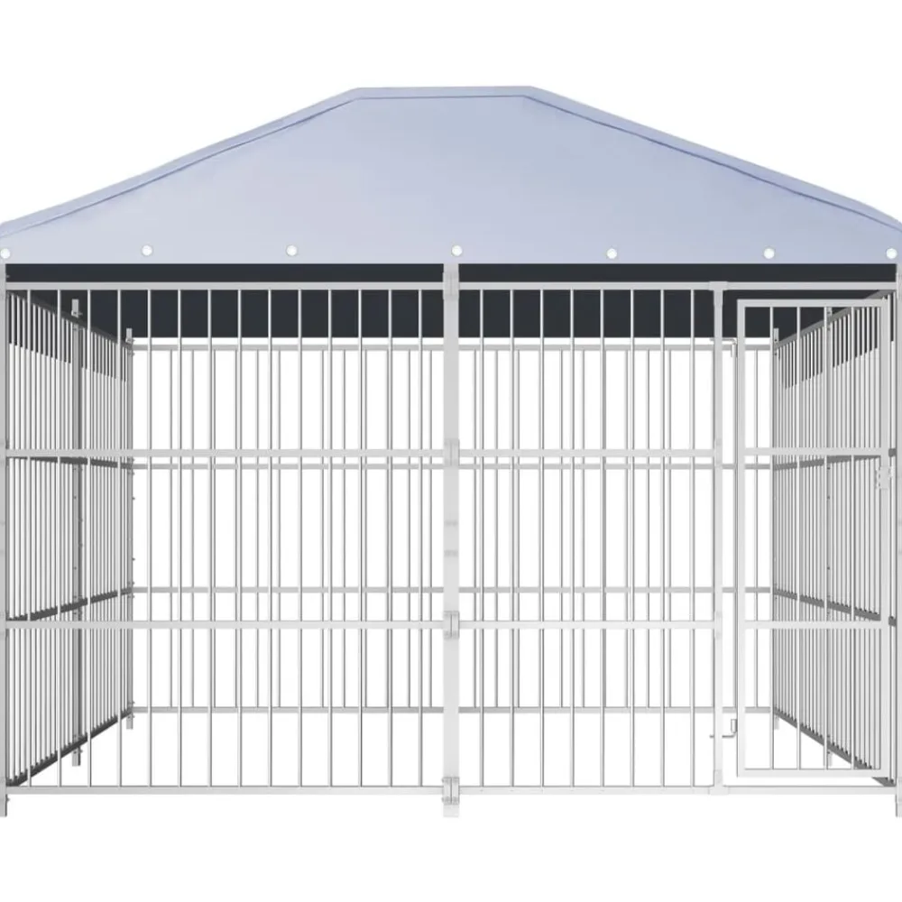 vidaXL Chenil d'extérieur avec toit pour chiens 300 x 300 x 200 cm