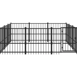 Articles Pour Animaux De Compagnie-vidaXL Chenil d'extérieur pour chiens Acier 8,47 m²