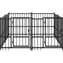 vidaXL Chenil d'extérieur pour chiens Acier 3,75 m²